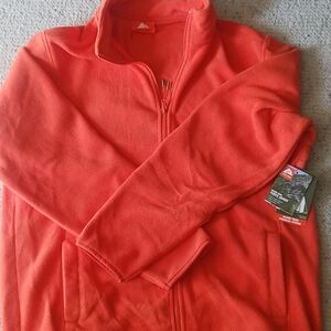 Ozark Trail Fleece Jacket Full Zip Mens Workwear Size Large NWT New Orange